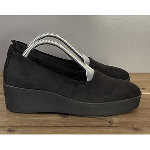 Aerosoles Women's Cowley Casual Wedge Size 5 Black Faux Suede Slip On